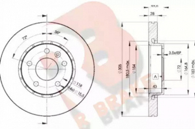 R BRAKE 78rbd26845 -  Тормозной диск